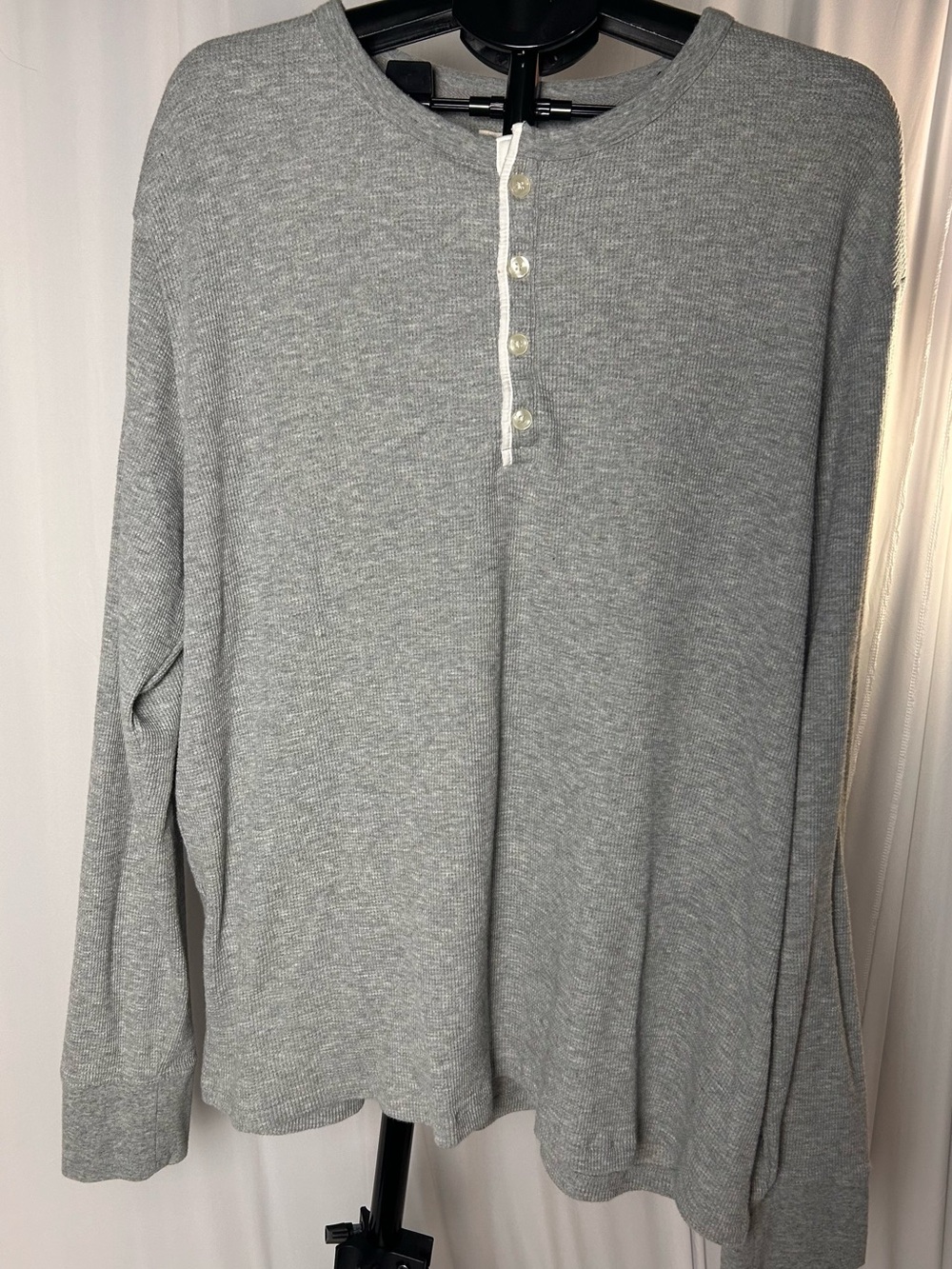 Merona Grey Long-Sleeve Henley Shirt